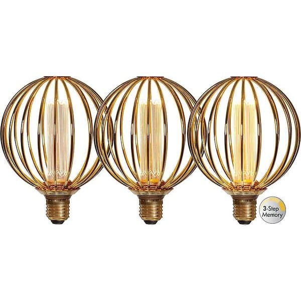 Star Trading LED-lampa E27 G125 Globe Gold LEDlampaE27G125 Decoled Metal 353-98