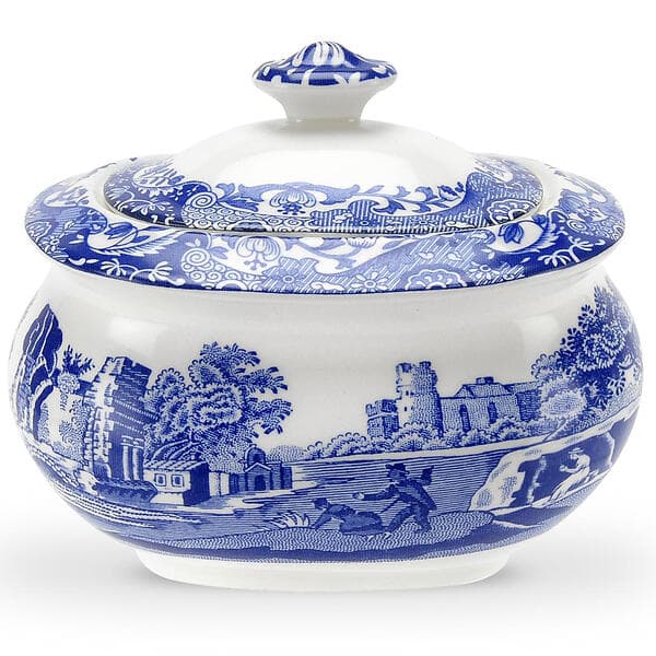 Spode Blue Italian sockerskål med lock 25 cl