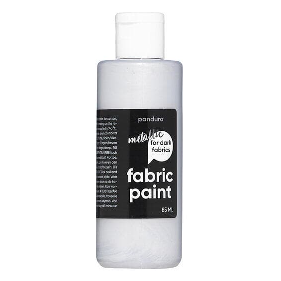 Fabric Paint 85ml – silvermetallic, täckande textilfärg för mörkt tyg