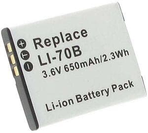 Batteriexperten Kompatibelt med Olympus VG-130, 3.6V (3.7V), 650 mAh