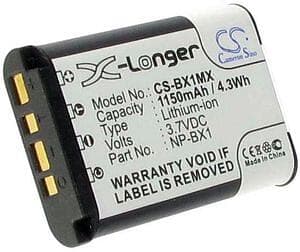Batteriexperten Kompatibelt med Sony Cyber-Shot DSC-WX300/L, 3.6V (3.7V), 1150 mAh