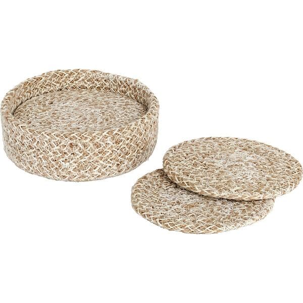 Dixie Ella Glasunderlägg 10,5 cm 6-pack, Beige Jute