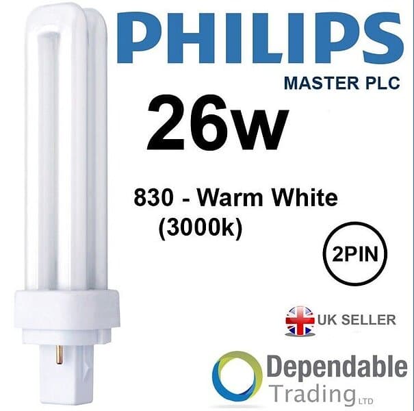 Philips Fluorescerande glödlampa Master pl-c 26w/830/2p g24d-3 G24d-3