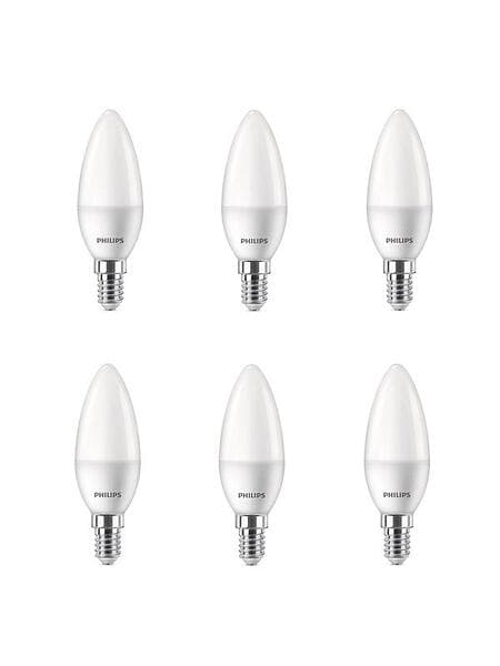 Philips LED-glödlampa Kerte 4,9W/827 (40W) 6-pack E14