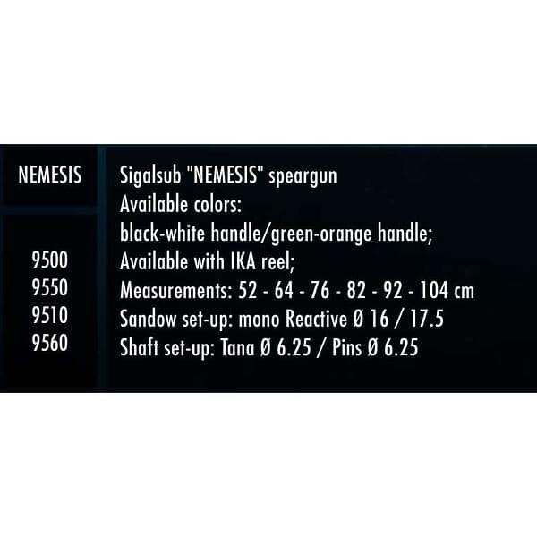 Nemesis Sigalsub Sling Speargun With Reel 64 Svart 64 cm
