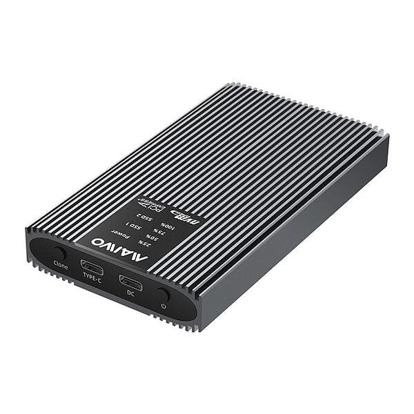 Maiwo Externakabinett för Hårddiskkloning M.2 NVMe SSD USB3.2 20Gbps K2022P