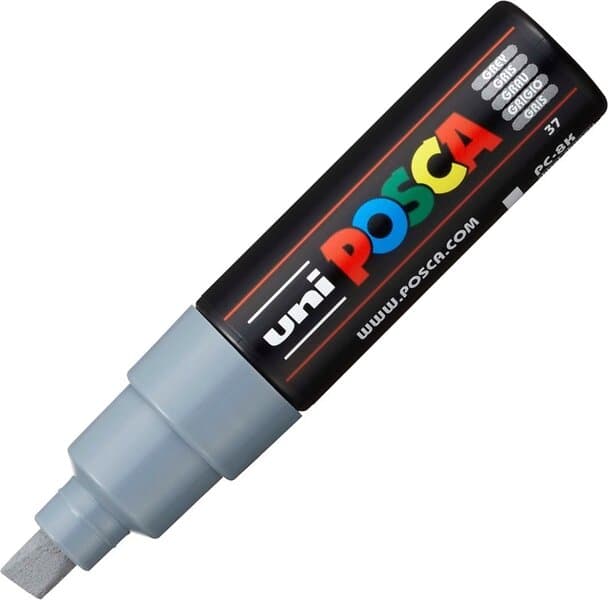 Posca Marker , nr. PC-8K, spets 8 mm, grå, 1 st.