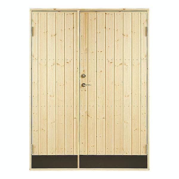 Jabo Dubbeldörr 10° Rak 15,3x19 Obehandlad rak panel inkl 2st dörrspärrar 25528
