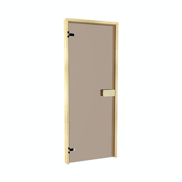 Thermory Bastudörr 7x20 med Bronsfärgat Glas och Furukarm 10035