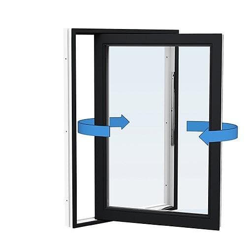 Skånska Byggvaror Energi Aluminium Sideswing-fönster 10, 12, Svart 3400-2742