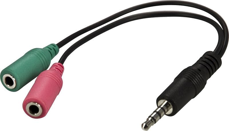 Deltaco 3.5mm - 2x3.5mm M-F 0,1m Adapter