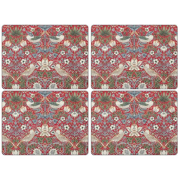 Pimpernel Strawberry Thief bordsunderlägg 30x40 cm 4-pack Röd