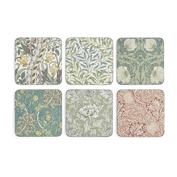 Pimpernel William Morris glasunderlägg 6-pack Mix & Match