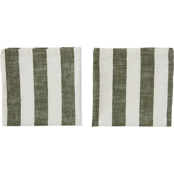 OYOY Striped servett 45x45 cm 2-pack Olive