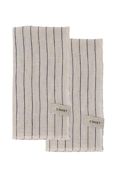 Ernst servetter 2-pack randig 40x40 cm Blå-beige