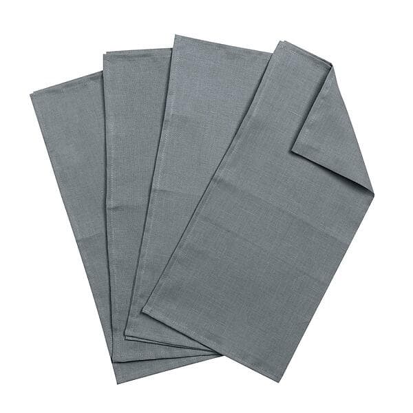 Scandi Living Clean linneservetter 45x45 cm 4-pack smokey blue