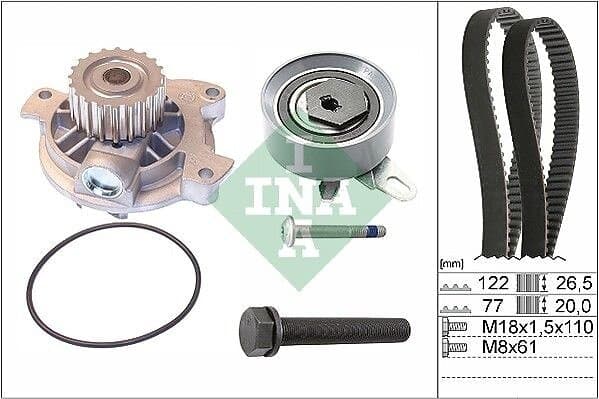 Vattenpump kuggremssats Ina 530040630