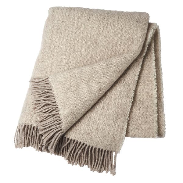 Scandi Living Sandstone ullpläd 130x180 cm Beige