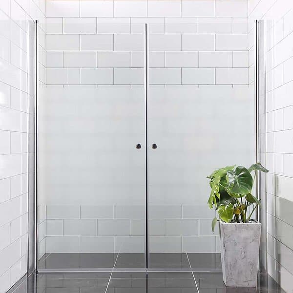 Bathlife Duschdörr Mångsidig Rak Dörr Mellan Vägg Delvis Frostat Glas 40790738