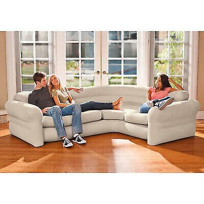 Intex Indoor Corner Inflatable Sofa Beige 257x203x76 cm