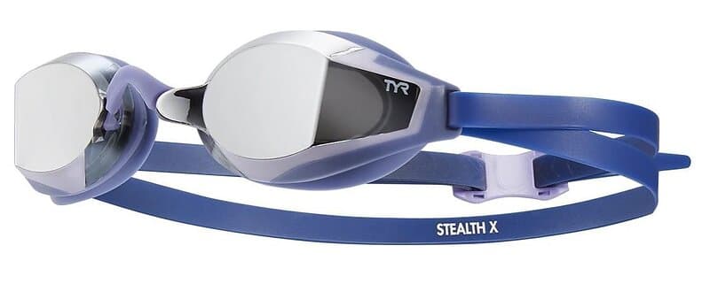 TYR Stealth-x Mirrored Performance Swimming Goggles Lila