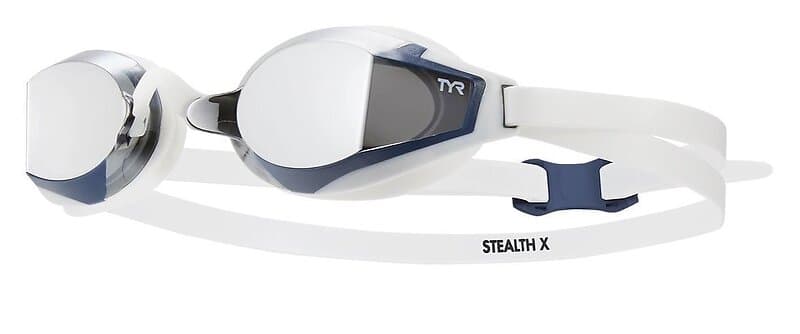 TYR Stealth-x Mirrored Performance Swimming Goggles Silver