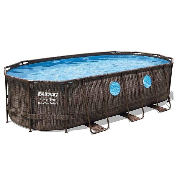 Bestway Poolpaket Power Steel Swim Vista II 5,49 x 2,74 m Series 5,49m 2,74m Oval Pool Set 56716