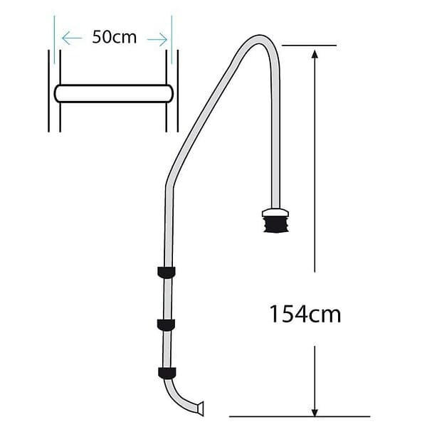 Gre Standard Inground Pool Ladder 3 Steps Silver