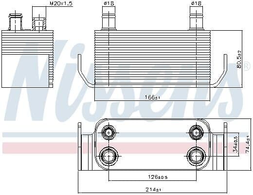 Nissens Oljekylare, motor 90788