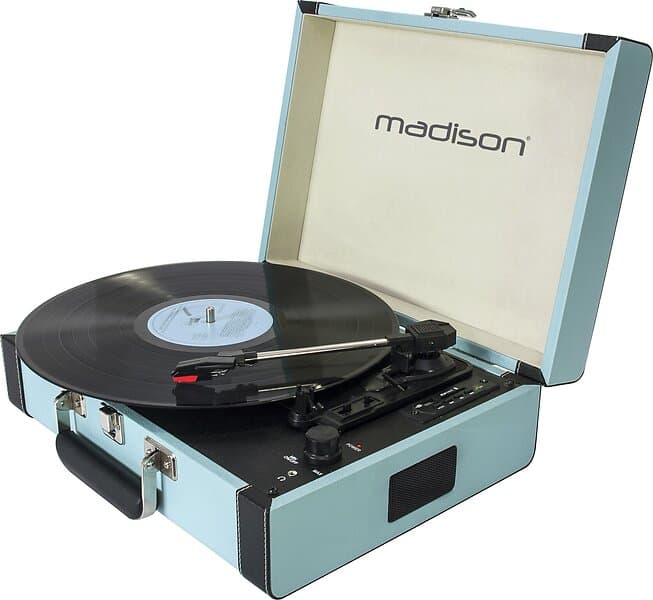 Madison Vintage Skivspelare m. Bluetooth (Ljusblå)