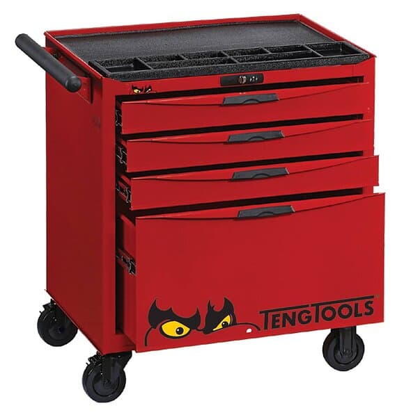 Teng Tools Verktygsvagn TCW804N 4 lådor, röd