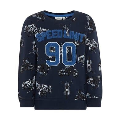name it Sweatshirt Nmmerton mörk safir