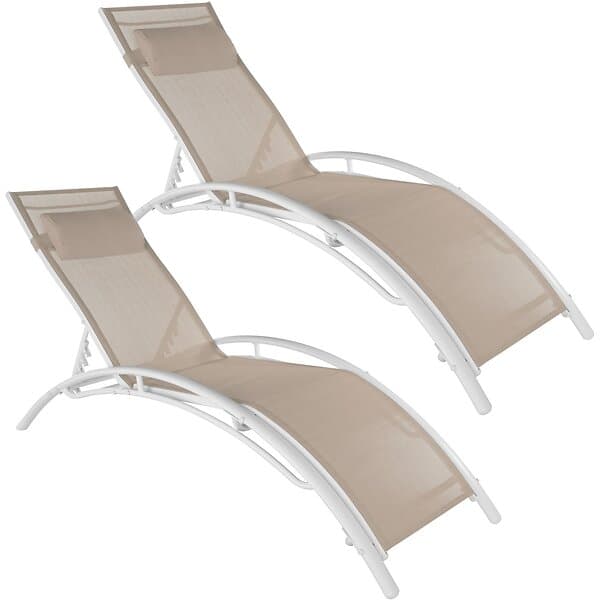 TecTake 2 solsängar Alina beige av