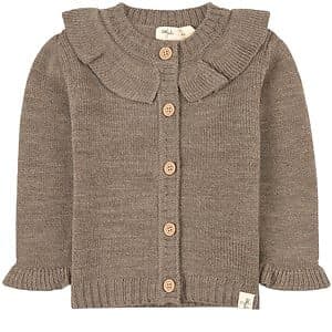Little Jalo Flounce Stickad Kofta Wood Brown 56 cm