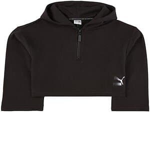 Puma Croppad Huvtröja Svart 13-14 år
