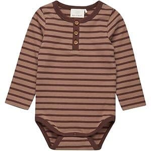 EN FANT Randig Baby Body Chestnut