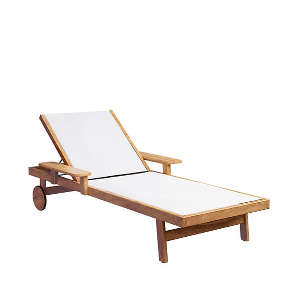 Skargaarden Djurö solsäng tyg batyline white, teak