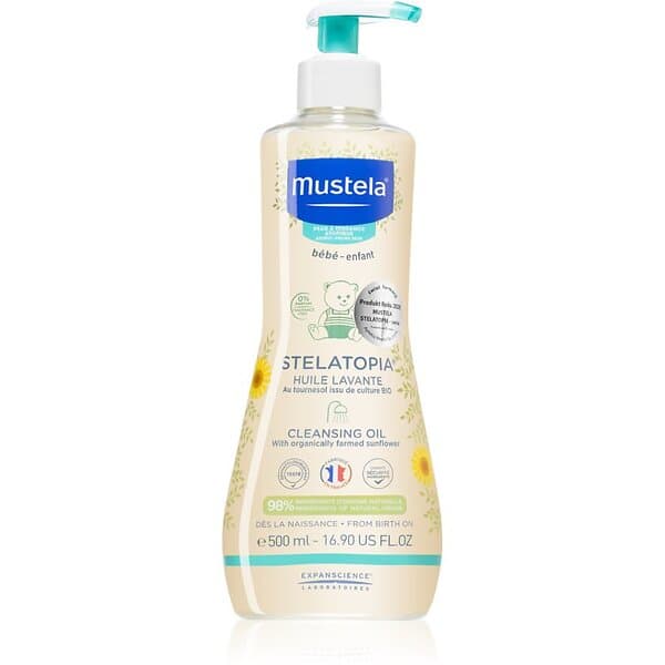 Mustela Bébé Stelatopia Bad- och duscholja för barn För atopisk hud 500ml unisex