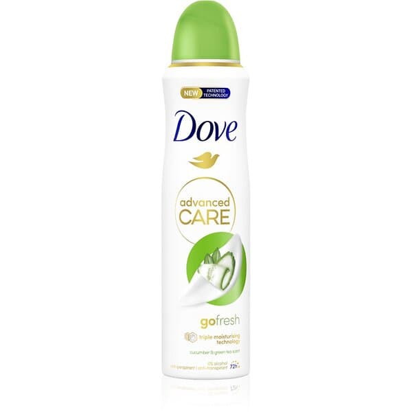 Dove Advanced Care Go Fresh Antiperspirant Spray 72 tim Cucumber & Green Tea 150ml female