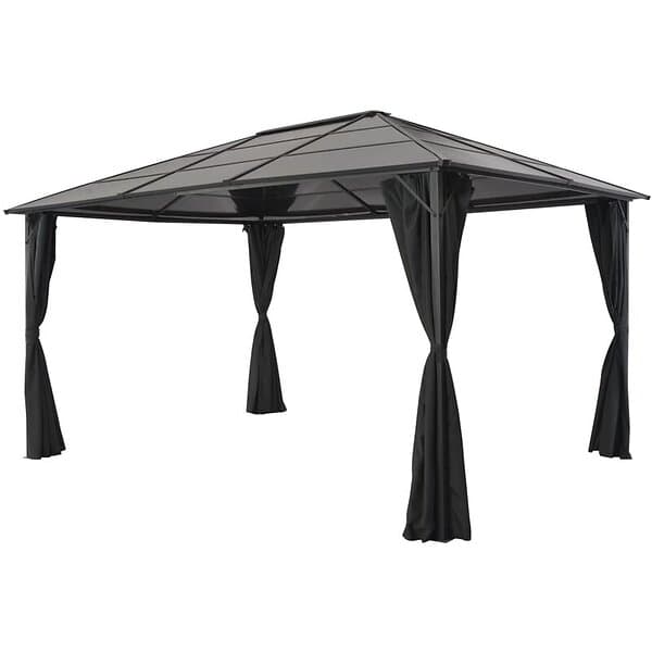 vidaXL Garden Gazebo with Curtains 4x3x2,6m