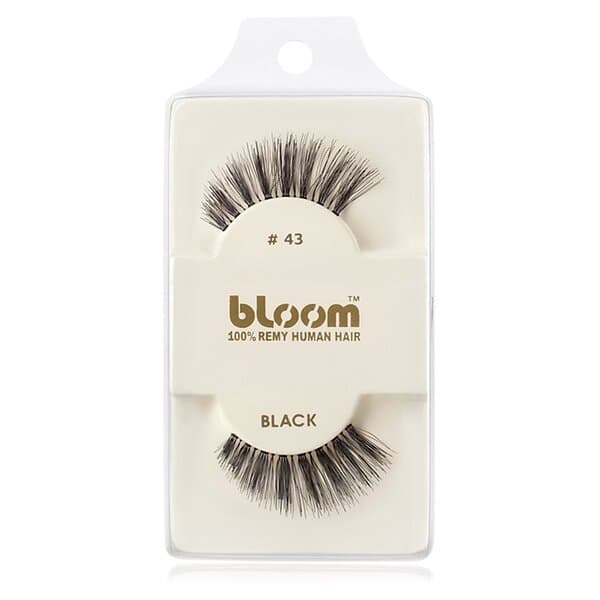 Bloom Natural Fästbara ögonfransar av människohår No. 43 (Black) 1 cm female