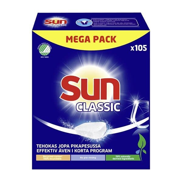 Sun Classic Maskindisktabletter 105 st