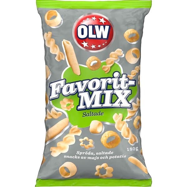 OLW Snacks Favoritmix Saltade 180g