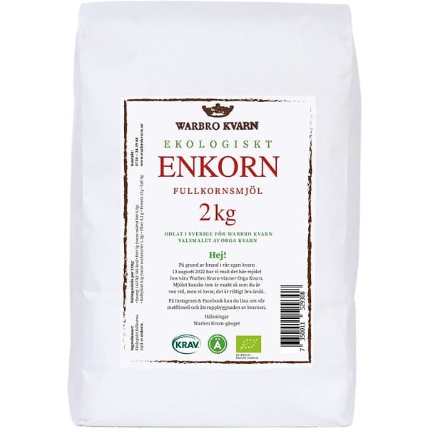 Warbro Kvarn Enkorn Fullkornsmjöl 2kg