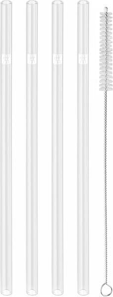 Zwilling Sorrento Glassugrör+Rengöringsborste 4-pack Transparent