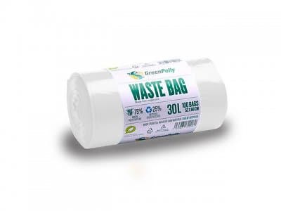GreenPolly Avfallspåse Vit 30 liter 100 st