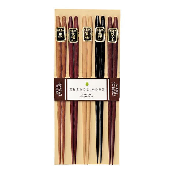 Kawai Ätpinnar Caved Wood 5-pack