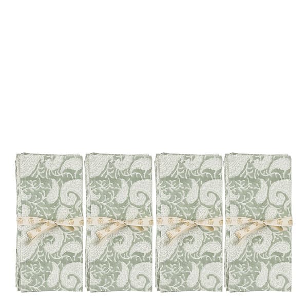 Chamois Big Paisley Servett 4-pack 50x50 cm Seafoam