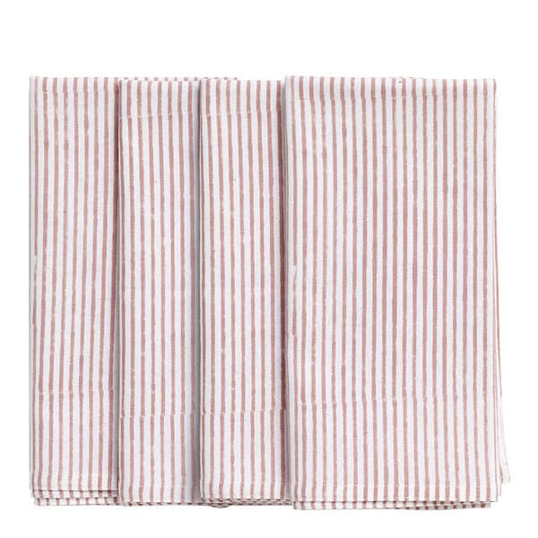 Chamois Stripe Randig Servett 4-pack 50x50 cm Rosa