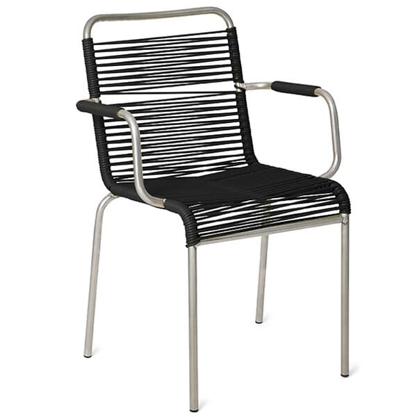 Fiam Mya Spaghetti Karmstol, Svart Aluminium